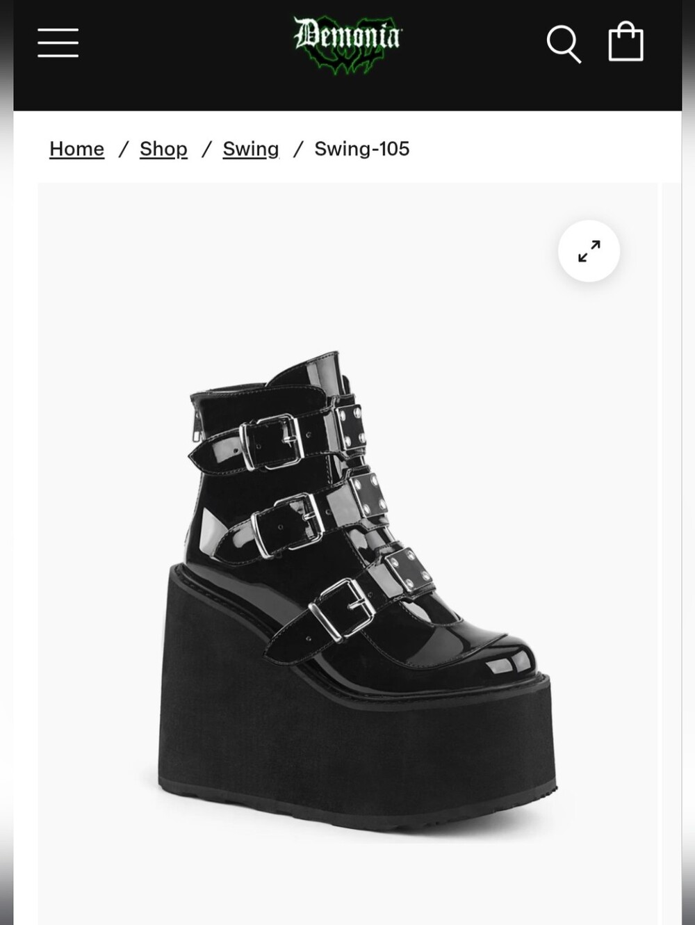 Demonia Black Platform Ankle Boots Size 7